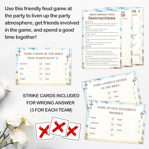 Bible Friendly Feud Game, juego de trivia cristiano para adultos y grupos de iglesia miniatura 3