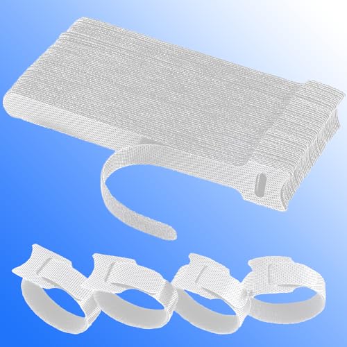 California JOS 60 PCS 6 Inches Reusable Cable Ties, Wire Ties, Cord Organizer, Cable Organizer, Adjustable Cable Management - White