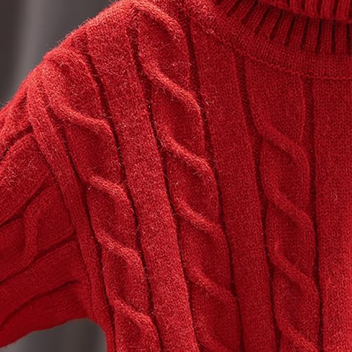 Stylish Boys Girls Round Neck Knit Sweater Long Sleeve Ribbed Warm Pullover Solid Color Soft Cozy Knitted Top3