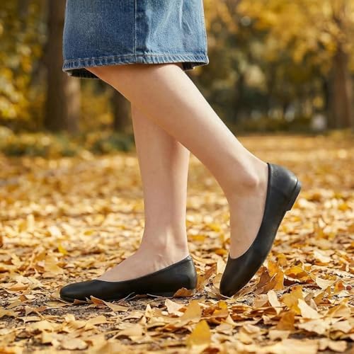 Image of Women's Ballet Flats Shoes Comfortable PU Leather Dress Slip on Shoes Teacher Business Casual