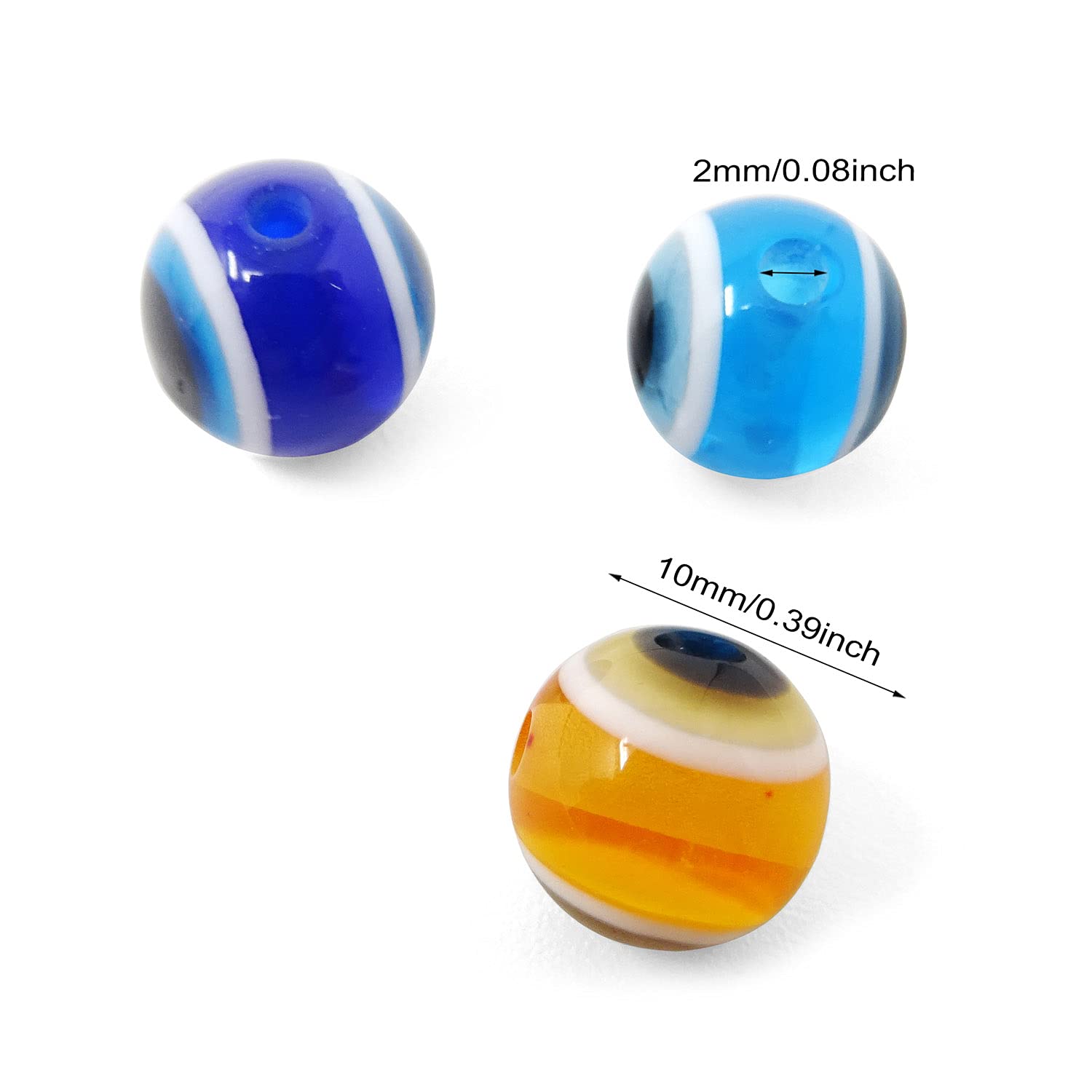 Honbay 100PCS Plastic Mixed Color Fishing Line Beads Fish Eye Shape Beads Fishing Tackle Lures Tools for Stream Pool Lake River Fishing (10mm)