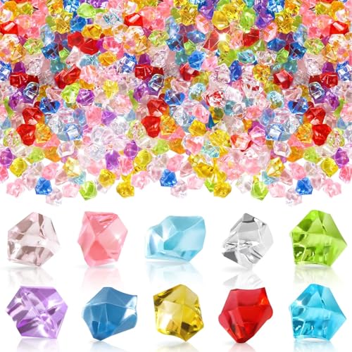 LEMONSTONE 200 Stücke Edelsteine für Kinder, Acryl Diamanten Kinder, Bunte Dekosteine, Edelsteine Kindergeburtstag für Piratenschatz Hochzeit Vasen Tischdeko, Kunsthandwerke Deko