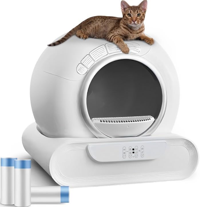 Lettiera Gatto Autopulente, Lettiera Automatica per Gatti, Capacità 65 L + 9 L, Rimozione Efficiente Degli Odori Sgradevoli, Controllo app, Lettiere Autopulenti XXL per Più Gatti (XL-1s)