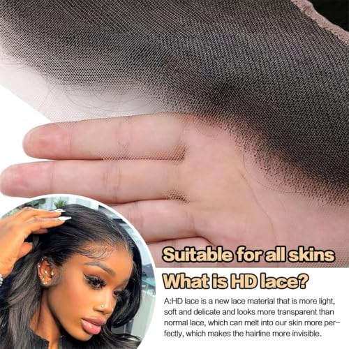 Image of Body Wave 13x4 Ear to Ear Lace Frontal Closure 22 Inch 100% Unprocessed Brazilian Virgin Human Hair Lace Frontal Closure Bleached Knots 180% Density Pre Plucked With Baby Hair Natural Color