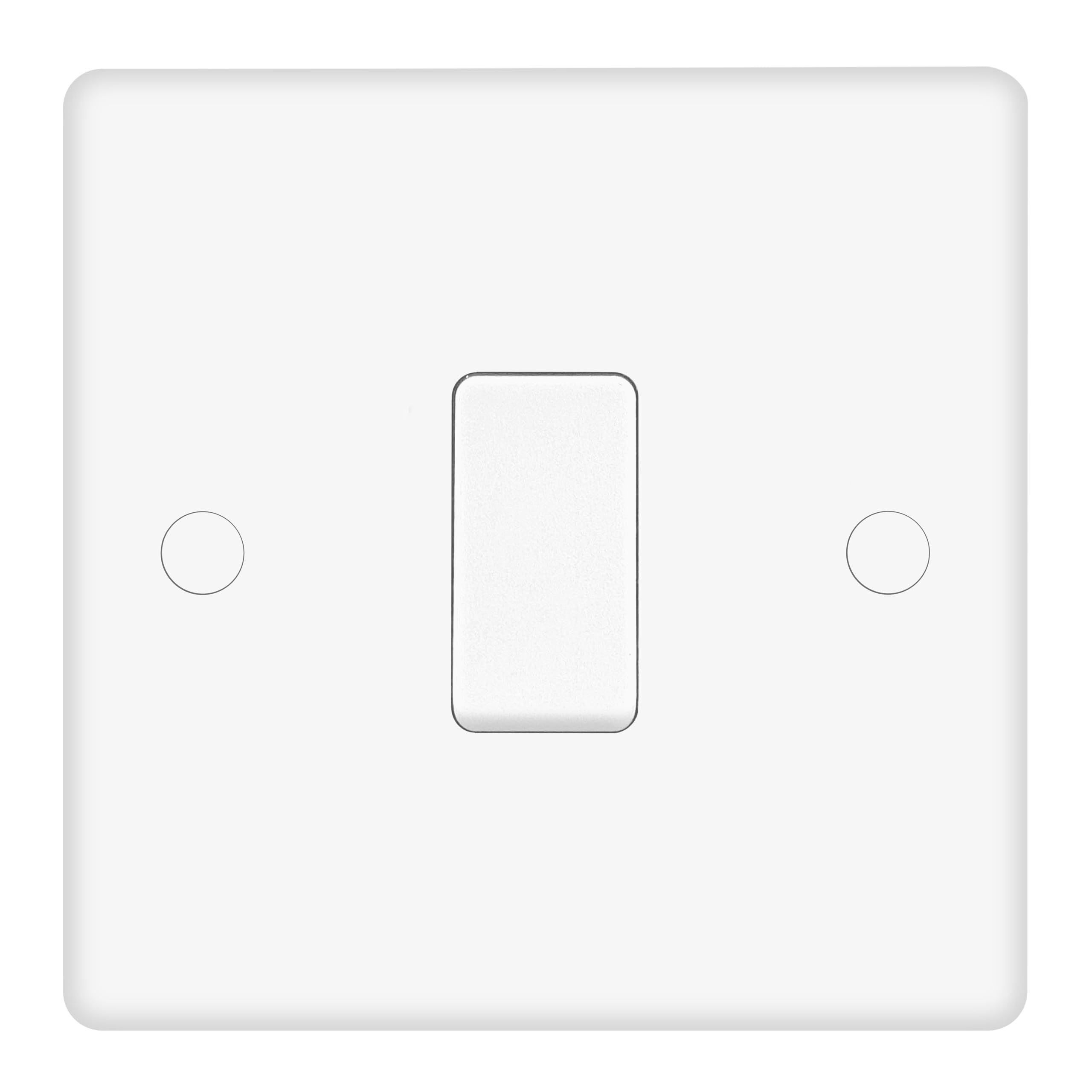 EVOGES Vector 1 Gang 2 Way 10AX Light Switch โ White, SP Rocker, Gloss Finish (1 Gang) โ image 1