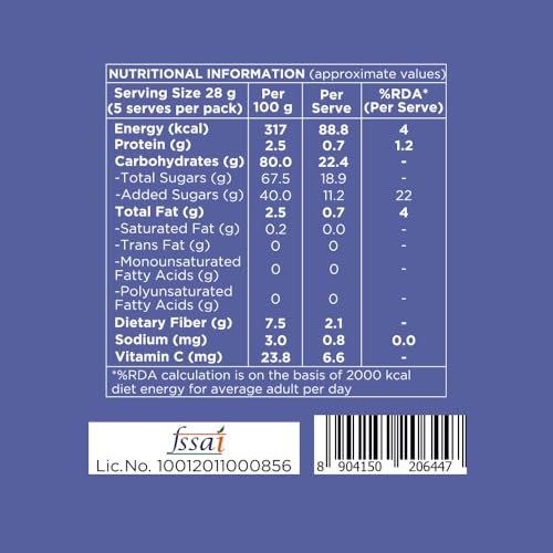 Image of Nutty Gritties Dried Blueberries 150g | Naturally Sweet & Tangy | Antioxidant-Rich Blueberry Snack | Healthy Snack for Kids & Adults | Resealable Pouch
