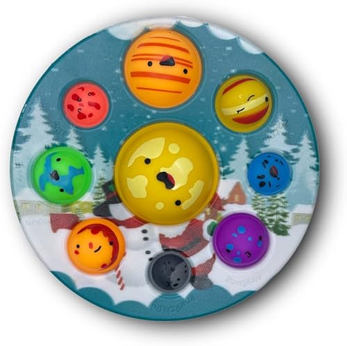 Hanich Planeta de Navidad, hoyuelos de gran tamaño, planetas para niños con sistema solar, juguete para aliviar el estrés para hoyuelos espaciales