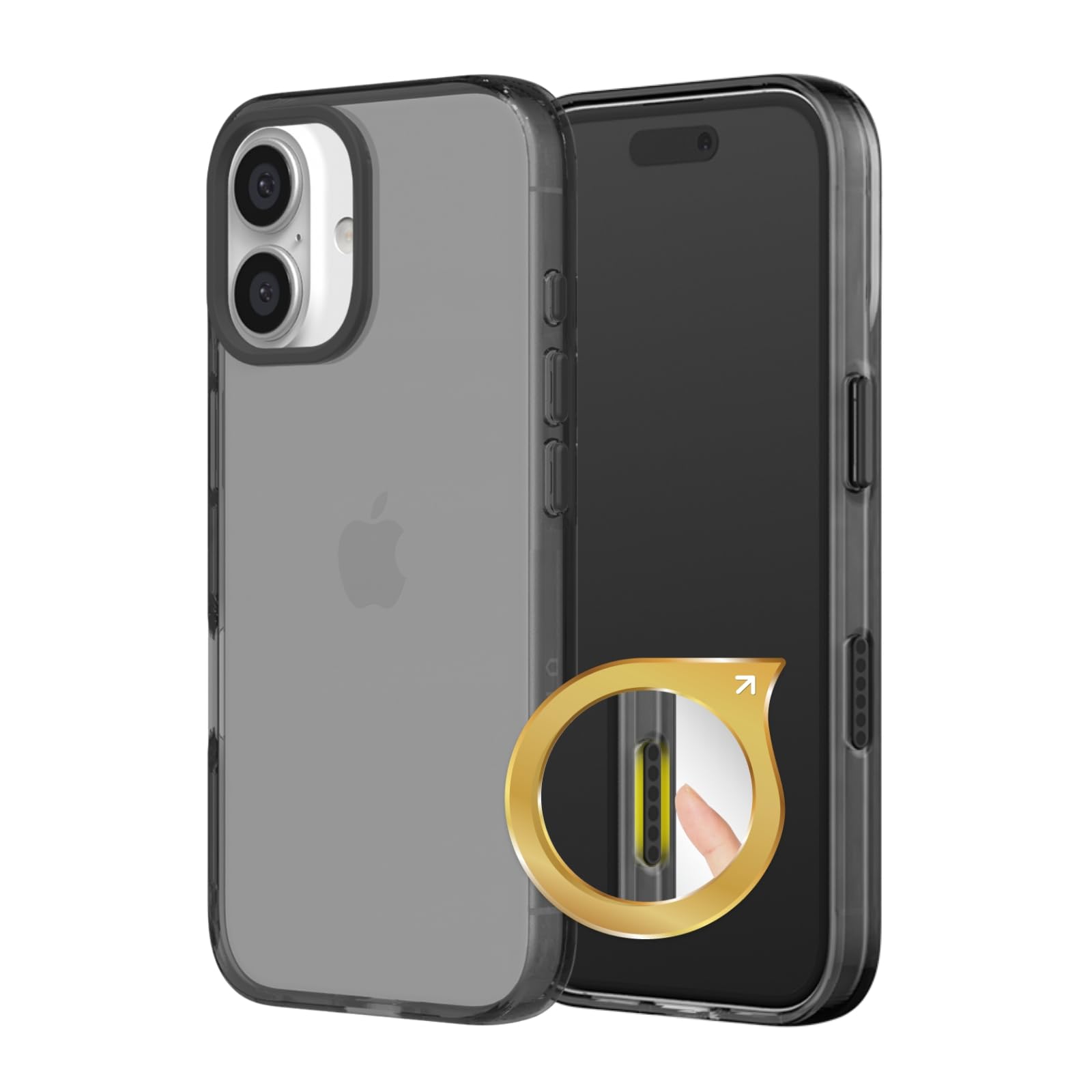 Coque antichoc iPhone 16 Pro Max JellyTint idéale pour filmer et voyager en Noir Quartz