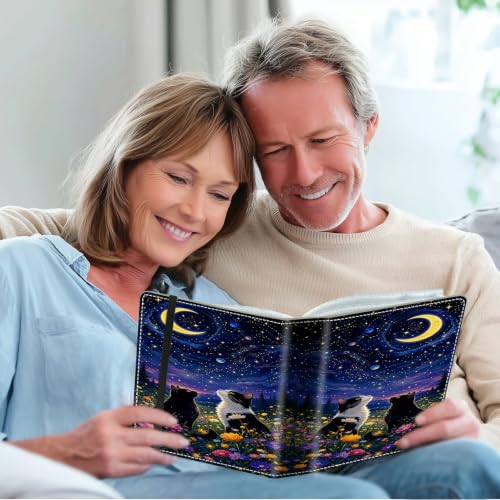 Image of Photo Album 4x6 120 Photos with Strong Elastic Band, Floral Cats