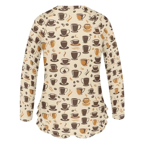 ALAZA Funny Coffee Bean Girls One Piece Swimsuit Long Sleeve Rash Guard Swimsuits UV 50+ Swimwear Zipper3