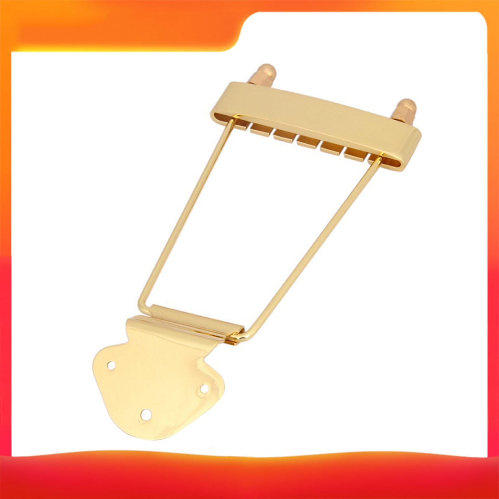 Jeffergarden 6-strunowy Mostek Gitarowy, Wykonany z Wysokiej Jakości Metalu z regulowaną konstrukcją, do Wymiany Gitary Basowej Jazz Electric Archtop lub Thin Hollowbody (GOLD)