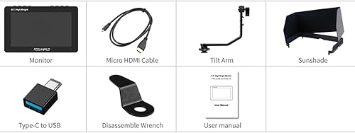Miniatura 5 de FEELWORLD F5 PROX+NP-F970 batería+cargador con estuche 5.5 pulgadas de alto brillo cámara monitor de campo pantalla táctil 1600nit 1920 * 1080 4K