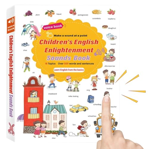 500 Wörter Umfassendes Audio Lernbuch, Englische Wörter Hörbuch, Lustig Interaktives Sprachspielzeug Wortspiel, Frühes Lernspielzeug Sprachentwicklung Englische Hörbücher, Für Kinder Jungens Mädchen