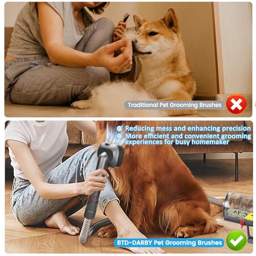 BTD-DARBY-Pet-Dog-Grooming-Kit-for-Dyson-Vacuum-V7-V8-V10-V11-V12-V15Not-IncludedDog-Deshedding-Brush-Attachment-for-Shedding-Grooming5Pcs-Dog-Hair-Groomer-Tools-for-Cat-and-Other-Animals