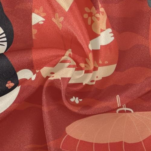 Wajiw 60 Inch Indoor Outdoor Round Tablecloth with Umbrella Hole and Zipper Waterproof Patio Table Cover for Camping Dining Room Party Outdoor Picnic,Cats