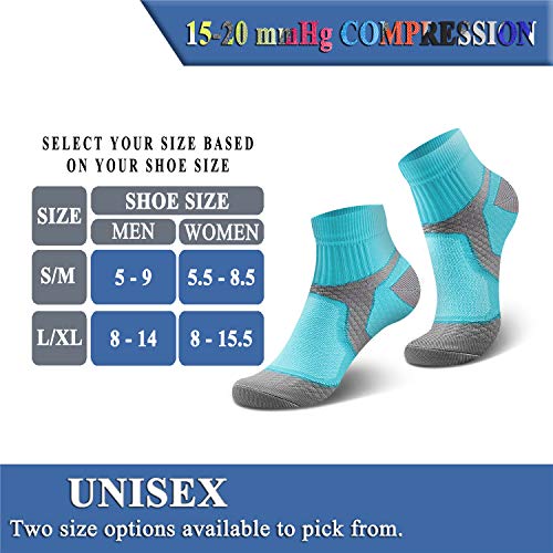 Quxiang Compression Socks For Women & Men Circulation (3/6/7 Pairs) Arch Support Low Cut Ankle Compression 15-20 Mmhg Is Best For Running Gym, Sports, Support, Flight Travel, Cycling (Multi 06,L/Xl) #TOP6