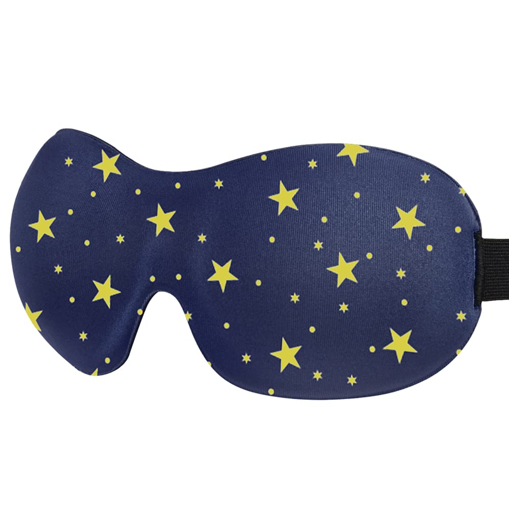 Cute Eye Mask Sleep Mask for Men Women Kids,2 Pack 3D Contoured Cup Sleeping Mask & Blindfold, Concave Molded Night Sleep Mask, Block Out Light (B-Stars, 1 Count (Pack of 1))