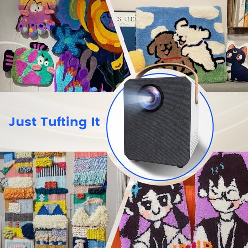 Image of BESGEER Tufting Projector for Tufting Trace, Rug Tufting Kit with Projector 39 inch*39 inch Tufting Cloth, Art Projector for Tracing on Rug, Compatible with TF, USB, Laptop, Phone( HDMI NOT Supported )
