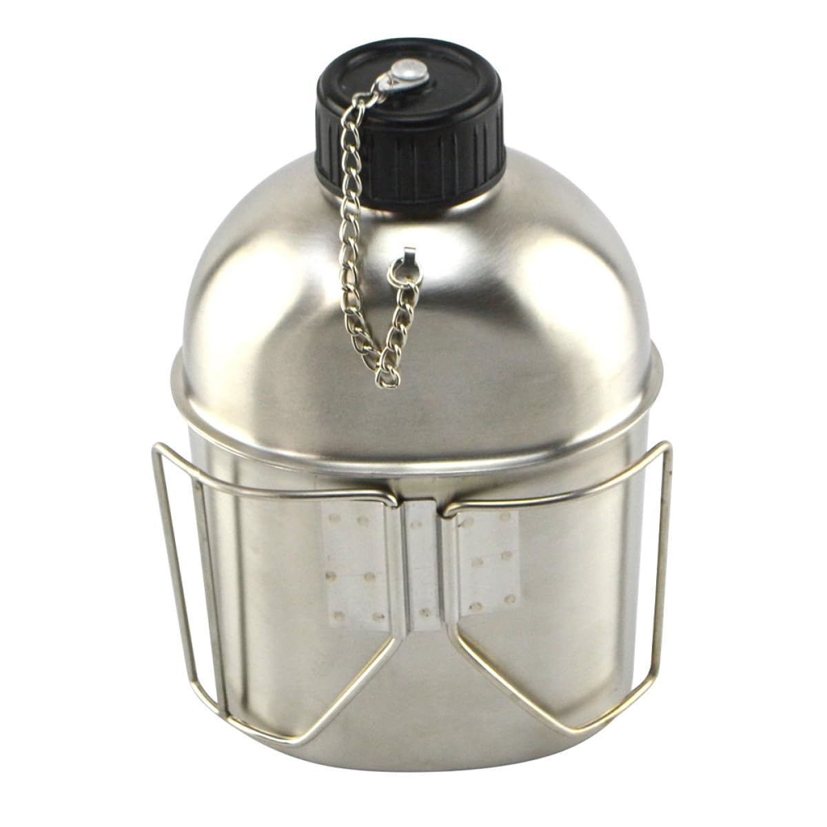Gourde en Acier Inoxydable avec Poignée, Lot de 1 Set de Set de Camping