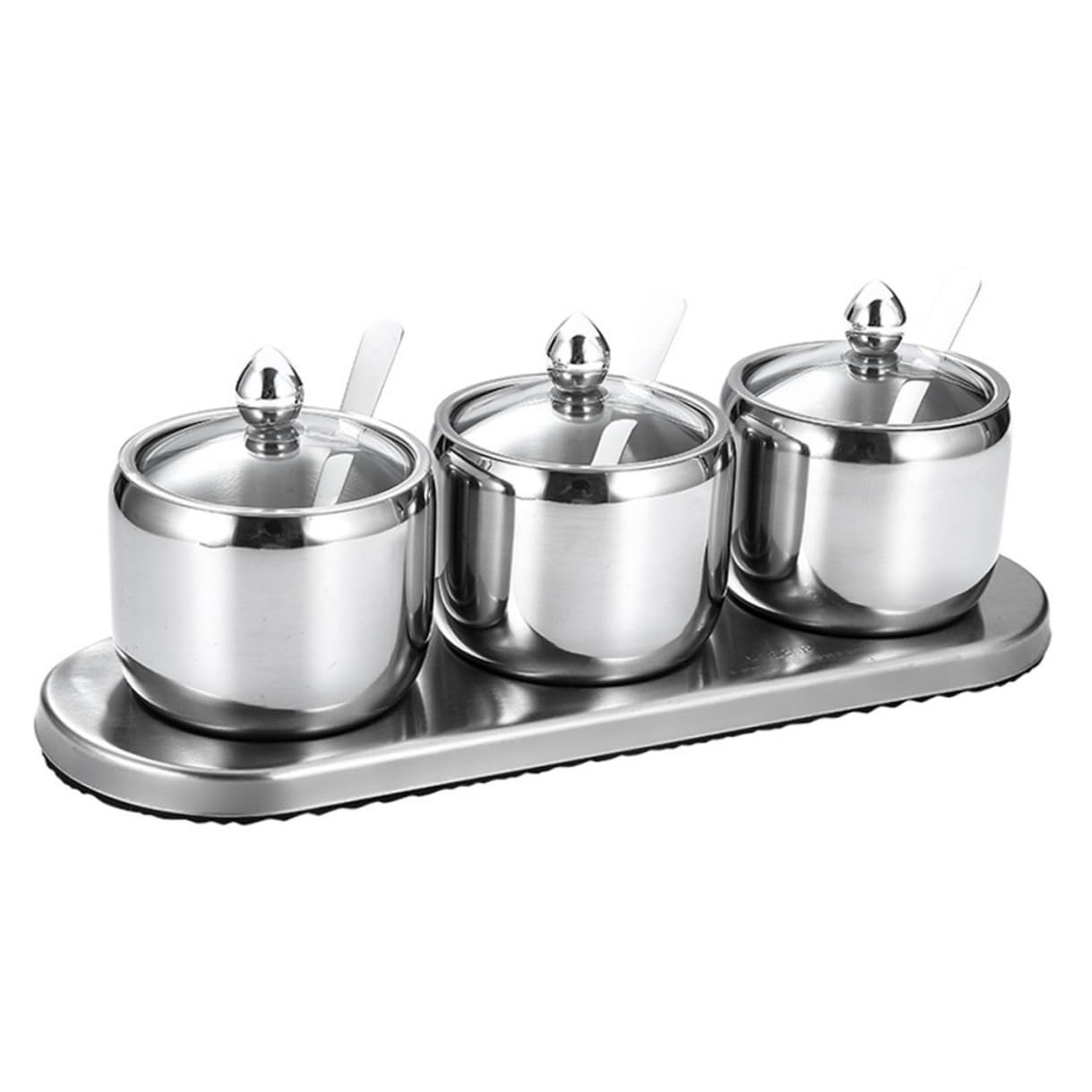 Mipcase Pot à Épices en Acier Inoxydable 304, Rangement Moderne