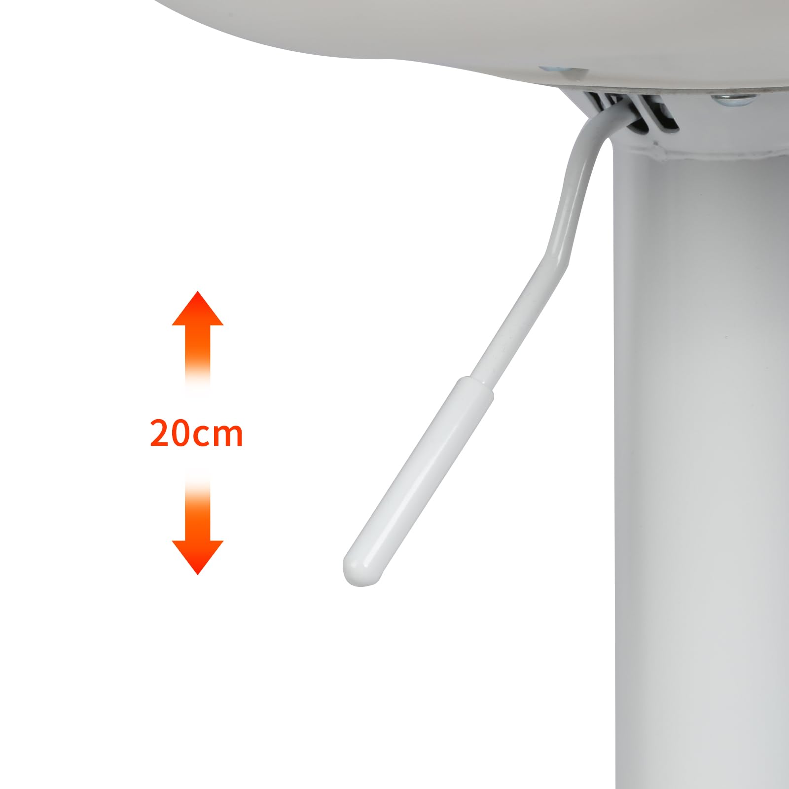 HUOLE Sgabello da Bar Moderno Sgabello Alto con schienale in Simipelle Sedia Alta da Cucina Regolabile Girevole (4pc-B bianco puro)