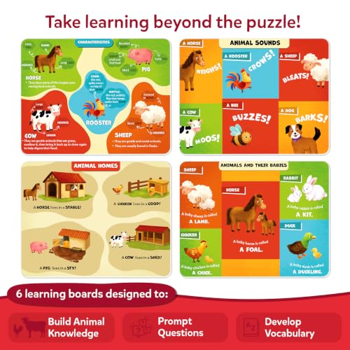 Image of Skillmatics Puzzle & Learn - Farm Animals, 25-Piece Jigsaw Puzzle | 6 Learning Boards, Educational Screen-Free Activity for Preschoolers & Toddlers, Gift for Boys & Girls Ages 3, 4, 5, 6, 7