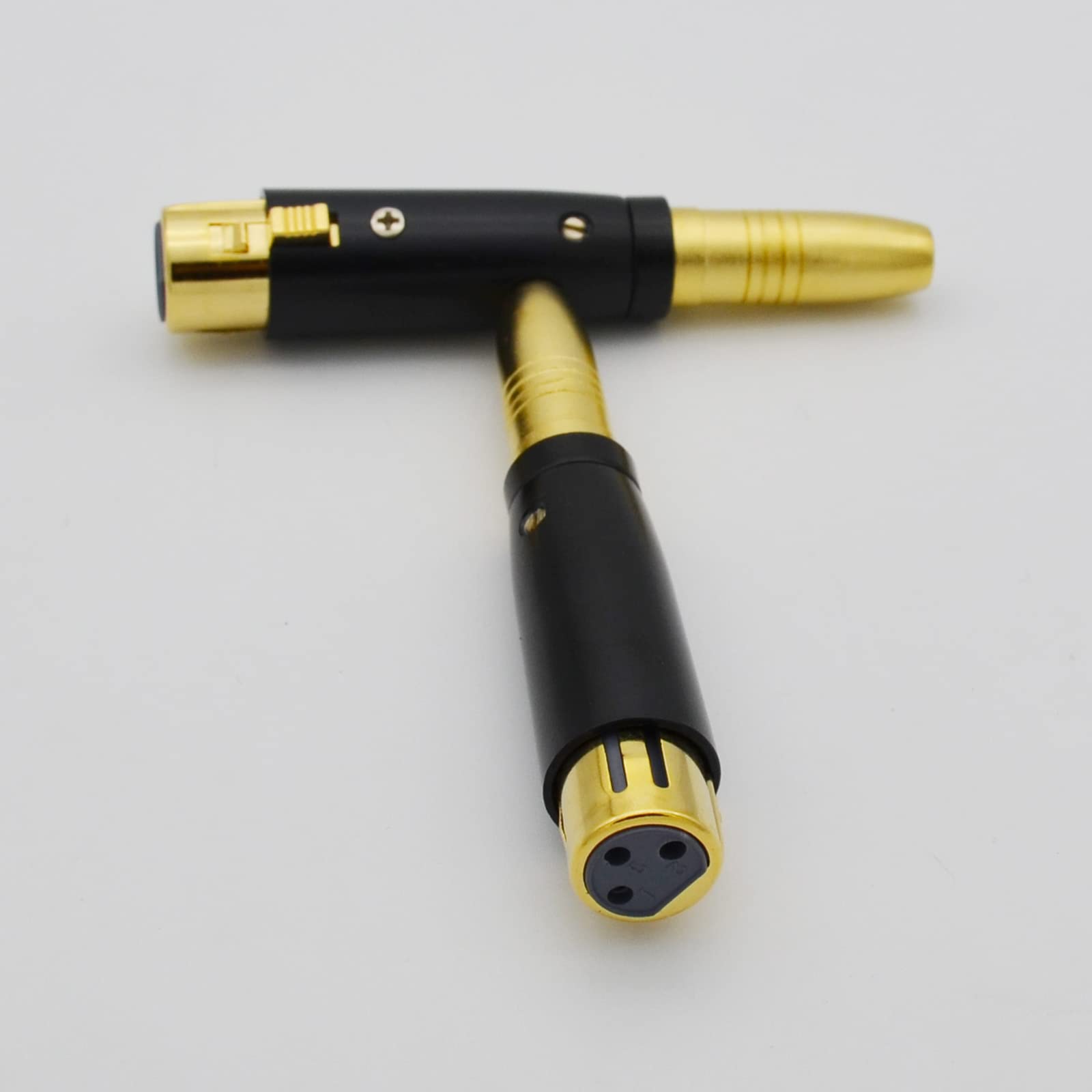 Adattatore audio XLR femmina a TRS femmina da 6,35 mm, placcato oro XLR a 3 pin a presa da 6,35 mm, connettore audio bilanciato per microfono DJ, confezione da 2, nero