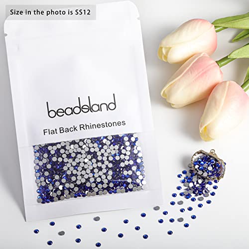 Image of Beadsland Flat Back Crystal Rhinestones,Sapphire, SS12, 1440pcs