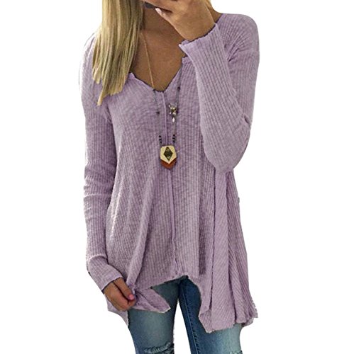 Inlefen Mulher saltador malha decote V Jumpers mulher tecer pullover outono inverno selim tops manga comprida decote V camisa sobredimensionada - Rosado