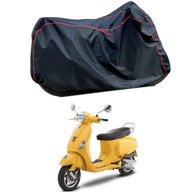 Image of Waterproof Scooter Cover Compatible with Vespa VXL 125 Fabric UV Protection (Black)