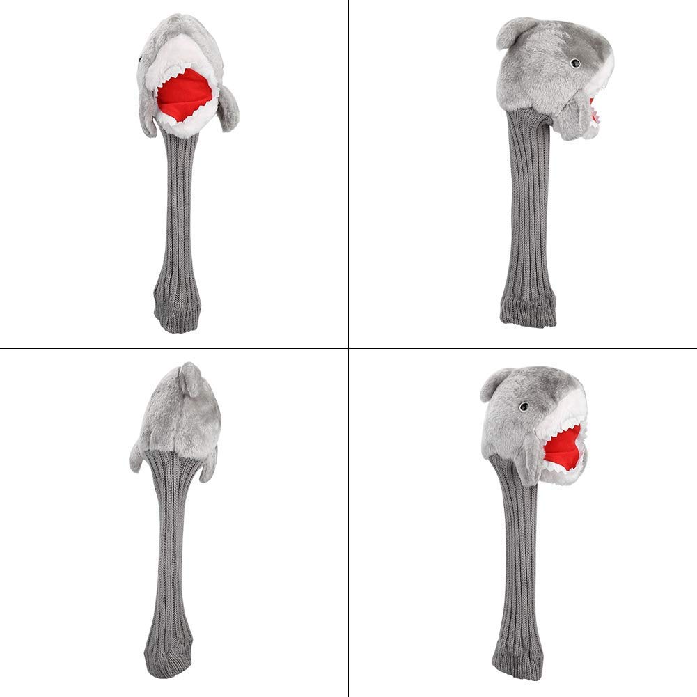 Couvre-tête de en Bois, Couvre-tête de Couvre-tête de Club de de conducteur en Forme de tête de Requin Protège la tête du Club des Rayures et de la poussière
