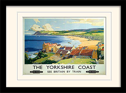 National Railway Museum MP10165P-PL The Yorkshire Coast (2) Mounted & Framed 30 x 40cm Print, MDF Multi-Colour, 42 x 32 x 2.4 cm