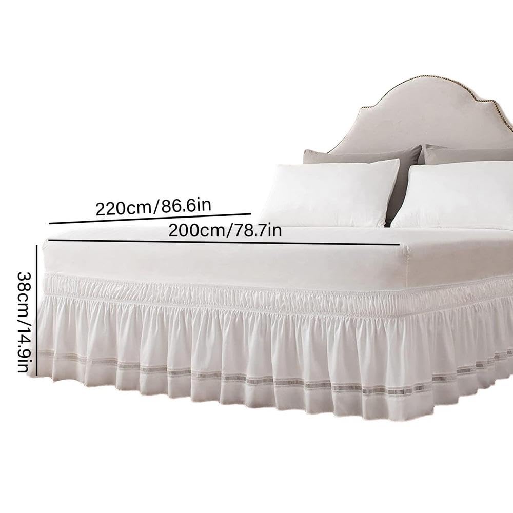 Cache Sommier Jupe de lit à Enrouler, Couverture de Matelas antidérapante, Drap de lit, Bande élastique résistante, for la Maison et Les Chambres d'hôtel Cache Sommiers(E)