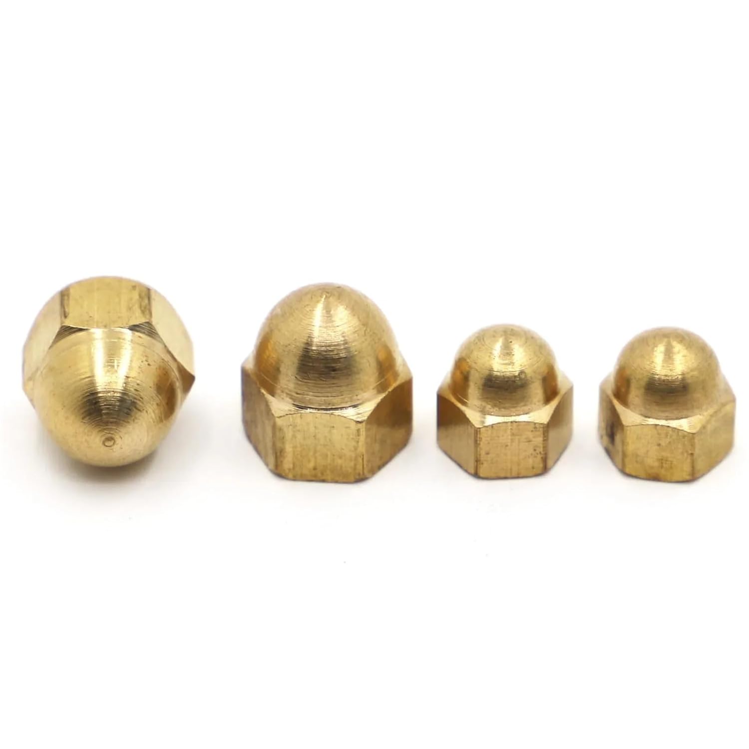 Cap Nuts 100pcs Acorn Nut M3 M4 M5 M6 Brass Hex Nuts Cap Decorative Dome Cover for Smooth Surface Finishing(M4 100pcs)