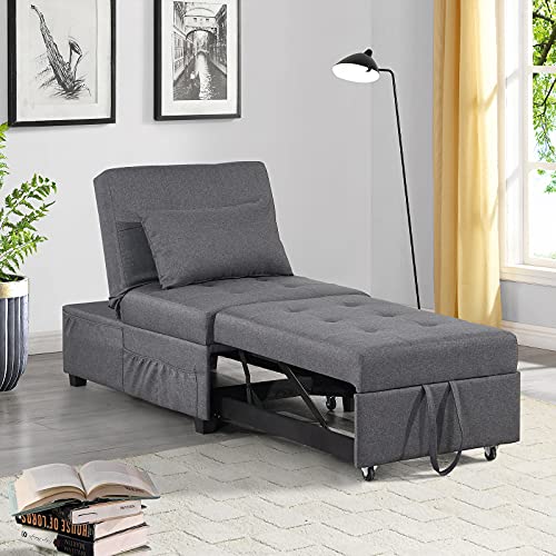 SAMERY Convertible Chair Bed 4 in 1, Sleeper Chair Bed - Pull Out Sleeper Chair Bed Modern Sofa Bed Adjustable Backrest Sleeper Couch Bed for Living Room/Small Apartment - Thumbnail 2