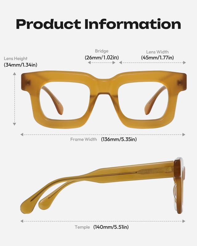 Image of Blue Light Blocking Glasses - Anti Glare & Eyestrain, 99% Filter, Lightweight Acetate Frame for Gaming /Office /Reading