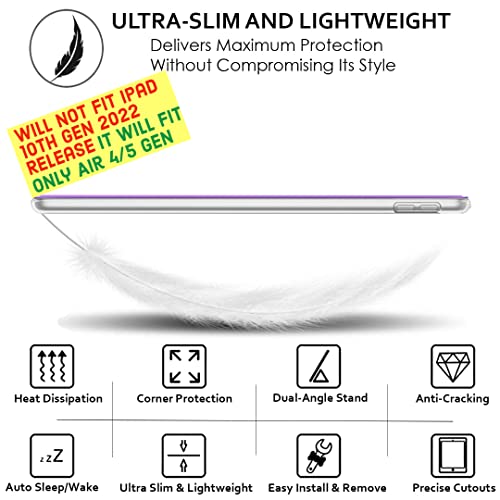 Image of DuraSafe Cases for iPad Air 4th 5th 6th 2020 2022 2024 Gen Air 11 inch A2588 A2589 A2591 A2316 MM9E3HN /A MM9D3HN /A MME23HN /A MM9C3HN /A MM9F3HN /A MYFQ2HN /A MYFM2HN /A MYFR2HN /A MYFP2HN /A MM9N3HN /A - Purple