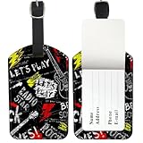 Etiqueta de equipaje de guitarra eléctrica, etiquetas de equipaje de cuero