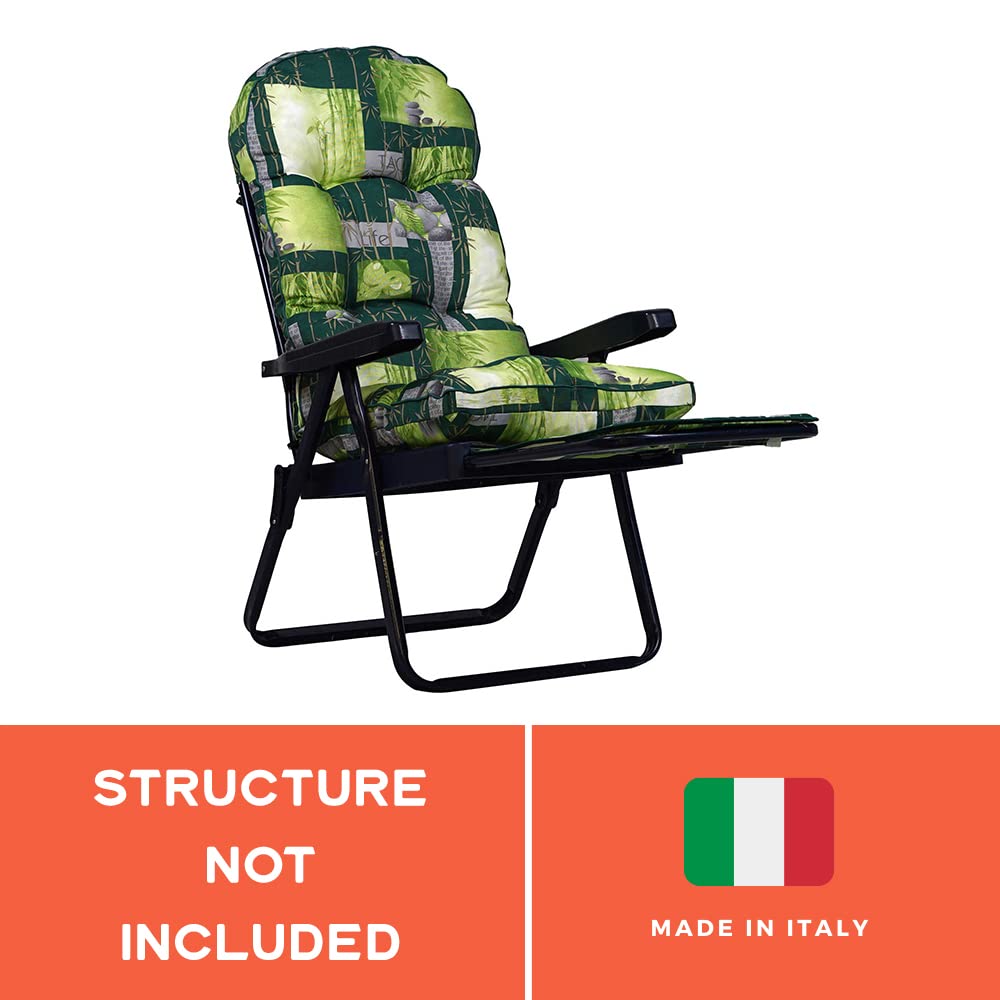 TECNOWEB Cuscino Arrotondato Super Imbottito per Sdraio con Carrello - Ideale per Esterni ed Interni - Adatto alle sdraio Estraibili - 100% Made in Italy