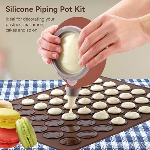 Miniatura 5 de Bolígrafo De Silicona Para Glaseado De Macarrones, Juego De 4 Boquillas Decorativas, Botella Con Manga Pastelera Para Decorar Tartas, Dispensador De Cocina Reutilizable