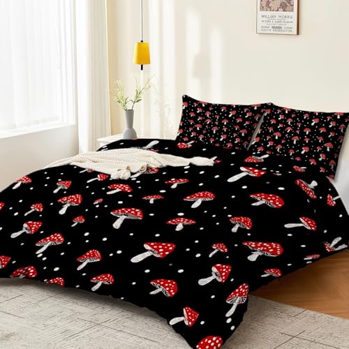 Parure de lit réversible forêt noire en microfibre douce durable