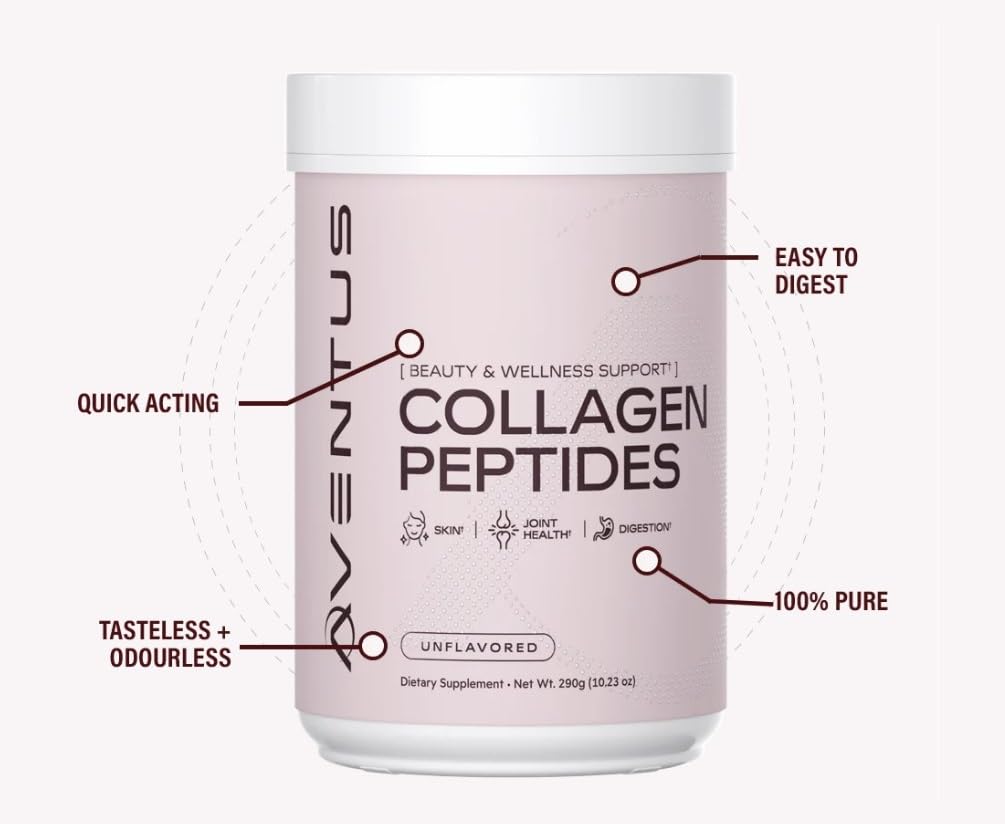 Aventus Peptidi di collagene Bellezza e benessere per pelle, capelli, unghie, salute articolare e digestione - Polvere non aromatizzata 10 g per porzione 29 porzioni