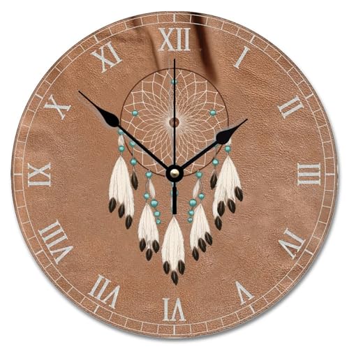 ArogGeld Native American Dreamcatcher Clock Boho Indian Talisman Wall Personalized