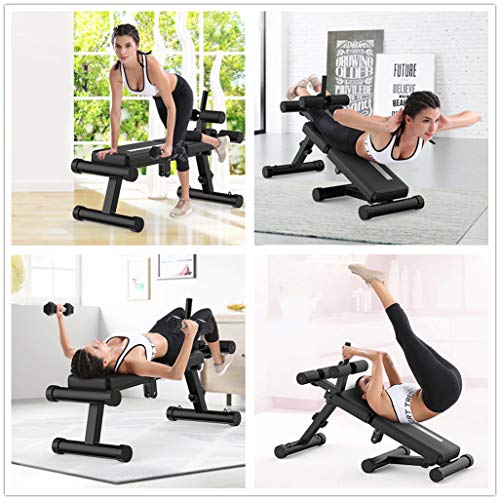 Multi-Workout Bench, Adjustable Sit-up Bench, Abdominal Strength Training Exercise Bench, Slant Board Folding Back Extension Bench for Whole Body (from US. 440Lbs, 30.8 x 28 x 10.8in-56 x 34 x 12in)
