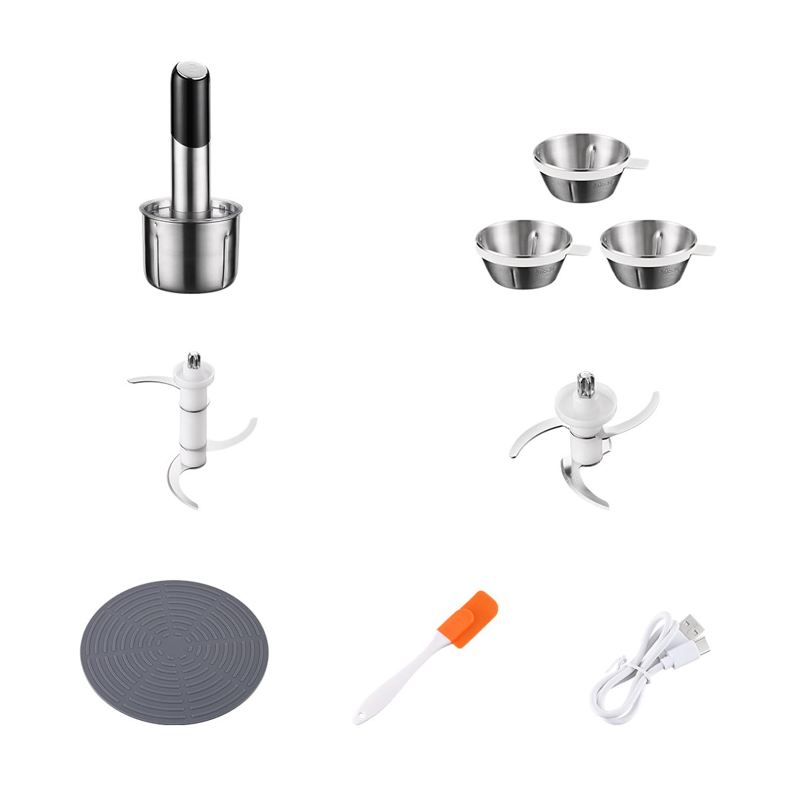 Moderna máquina picadora de alimentos con textura de acero inoxidable para preparar ingredientes, nueces, jengibre, procesador de bebé