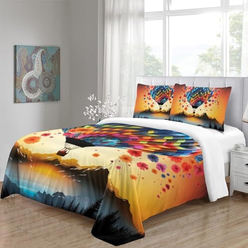 Housse de couette microfibre 3D motif montgolfière lit king size - 5