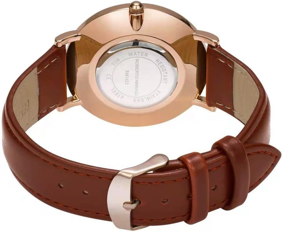 Roberto Marino RM1423 Men’s Luxury Watch – Japanese Quartz, Leather Strap, White Dial, 3 ATM Water Resistant - Image 7