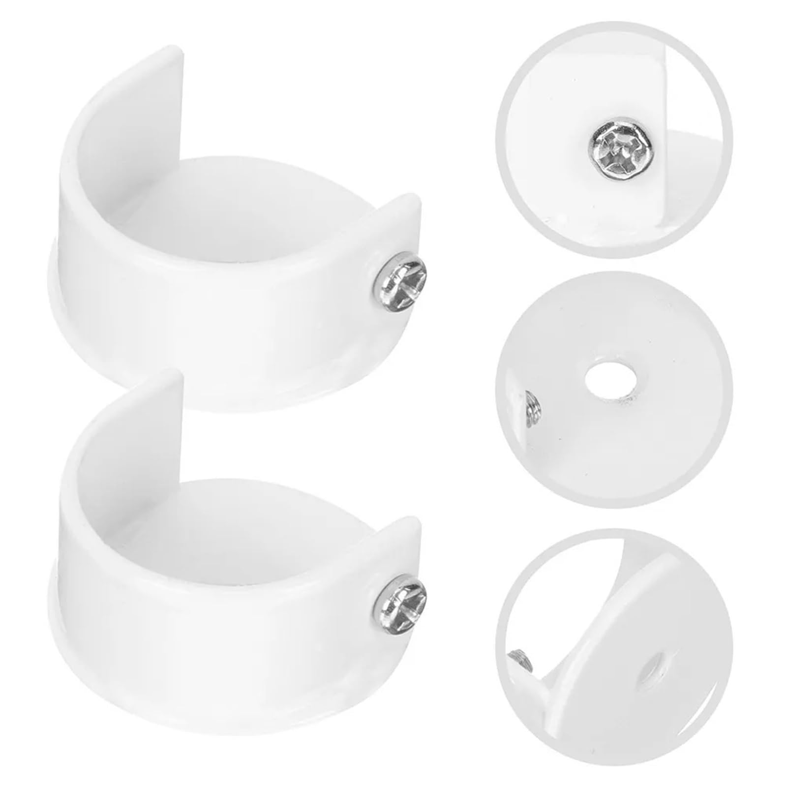 Lot de 6 embouts de tringle à rideaux en acier inoxydable de 28 mm - Support en métal pour tringle de douche, placard, fenêtre, tringle à rideaux