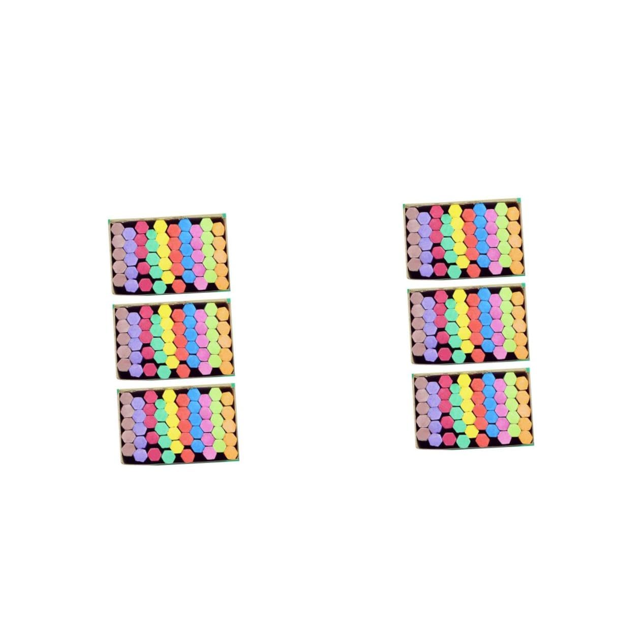DOITOOL 2 Set Gessetti Colorati Polvere Esagonale Per Lavagna Scuola Casa Leggeri E Resistenti Per Insegnamento E 3 Scatole*2