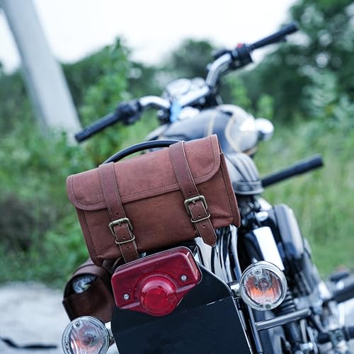 Bolsa de Herramientas Vintage de Cuero para Motocicleta miniatura 4